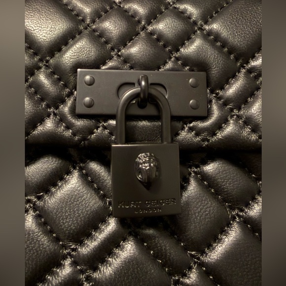 NWT- Kurt Geiger London- Mini Brixton Drench Leather Shoulder Bag- Black - Picture 3 of 14